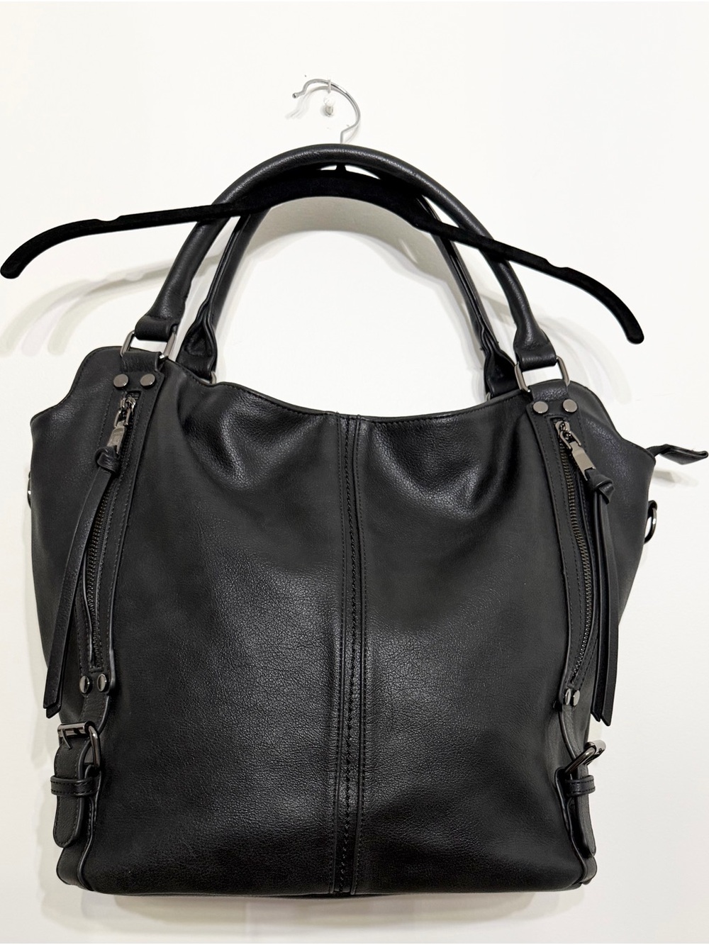 Realer Black Concealed Carry Satchel Shoulder Bag
